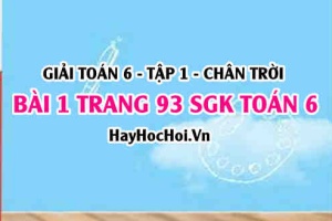Giải bài 1 trang 93 Toán 6 Tập 1 SGK Chân trời sáng tạo